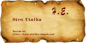 Hirn Etelka névjegykártya